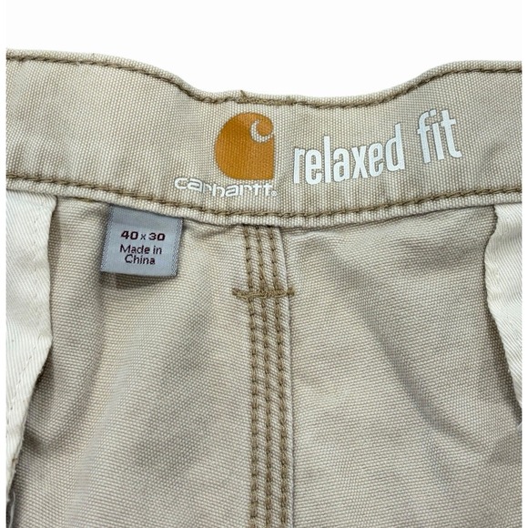 Carhartt Mens Rugged Cargo Pants Relaxed Fit Tan Khaki 40x30 Workwear 100272 - Picture 3 of 7